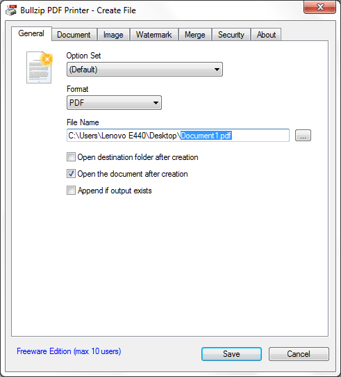 Bullzip PDF Printer Free